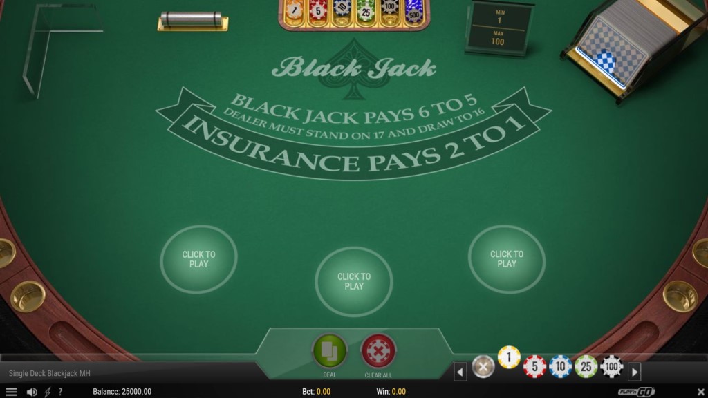 Single Deck BlackJack (Play'n GO)