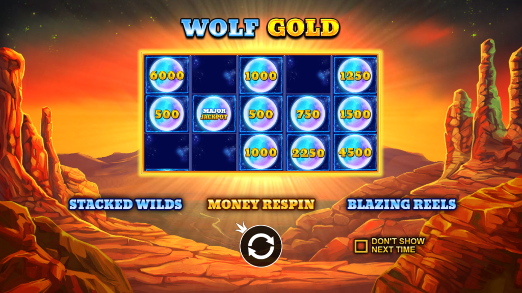 Wolf Gold slot game - Money respin feature