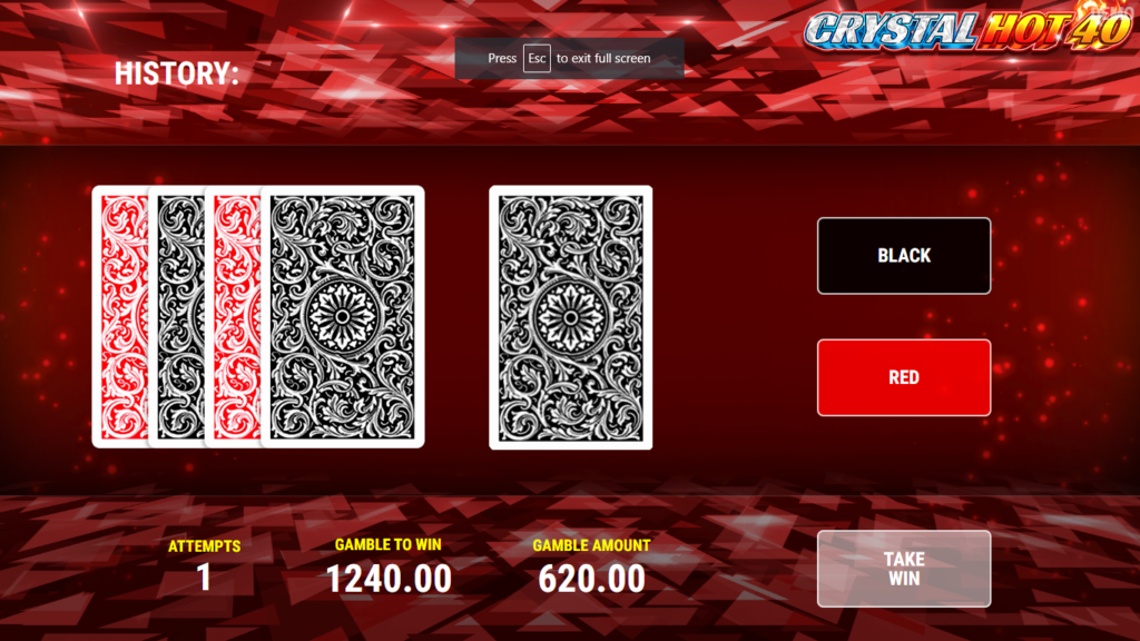 Crystal hot 40 gamble feature