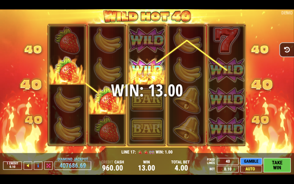 Wild hot 40 slot game win